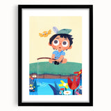 Fishing Boy Adventure - Boys Room Wall Art Kids Wall Art Prints