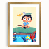 Fishing Boy Adventure - Boys Room Wall Art Kids Wall Art Prints