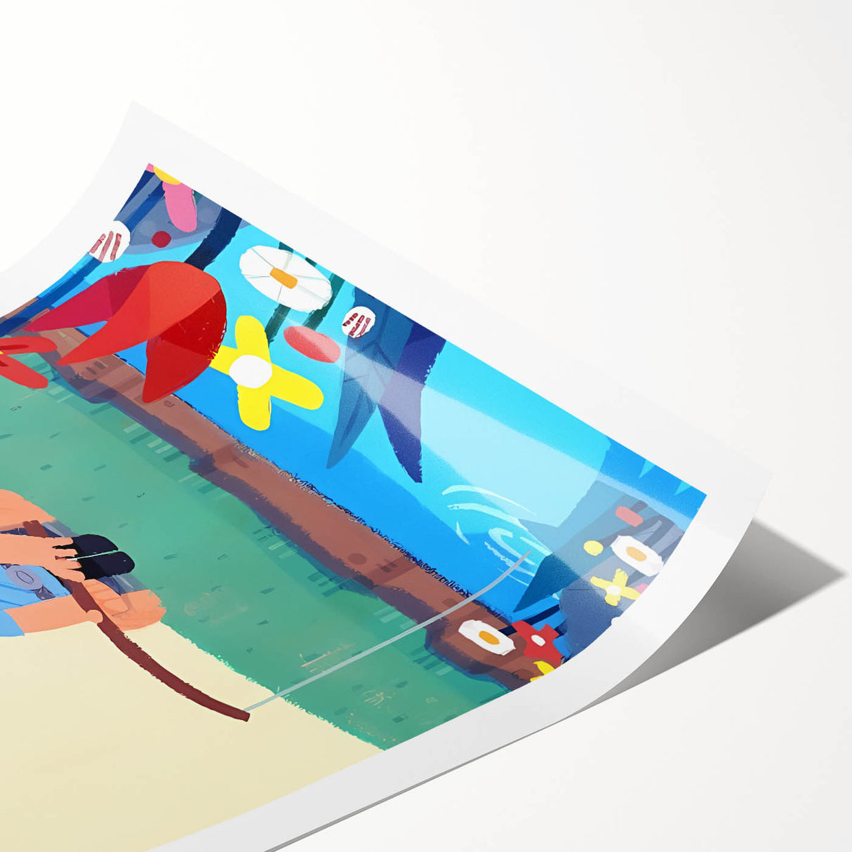 Fishing Boy Adventure - Boys Room Wall Art Kids Wall Art Prints