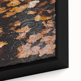 Black wall art with a textured, colorful abstract design on a large framed canvas, suited for living room decor.
