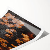 Extra large rolled print featuring line art flowers in autumn shades, ideal for large living room wall art.