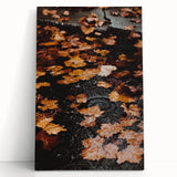 Large black and white stretched canvas featuring a minimalist fall tree design.