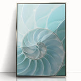 Mid-century modernist art depicting a summer scene in vibrant colors on a silver-framed acrylic print.