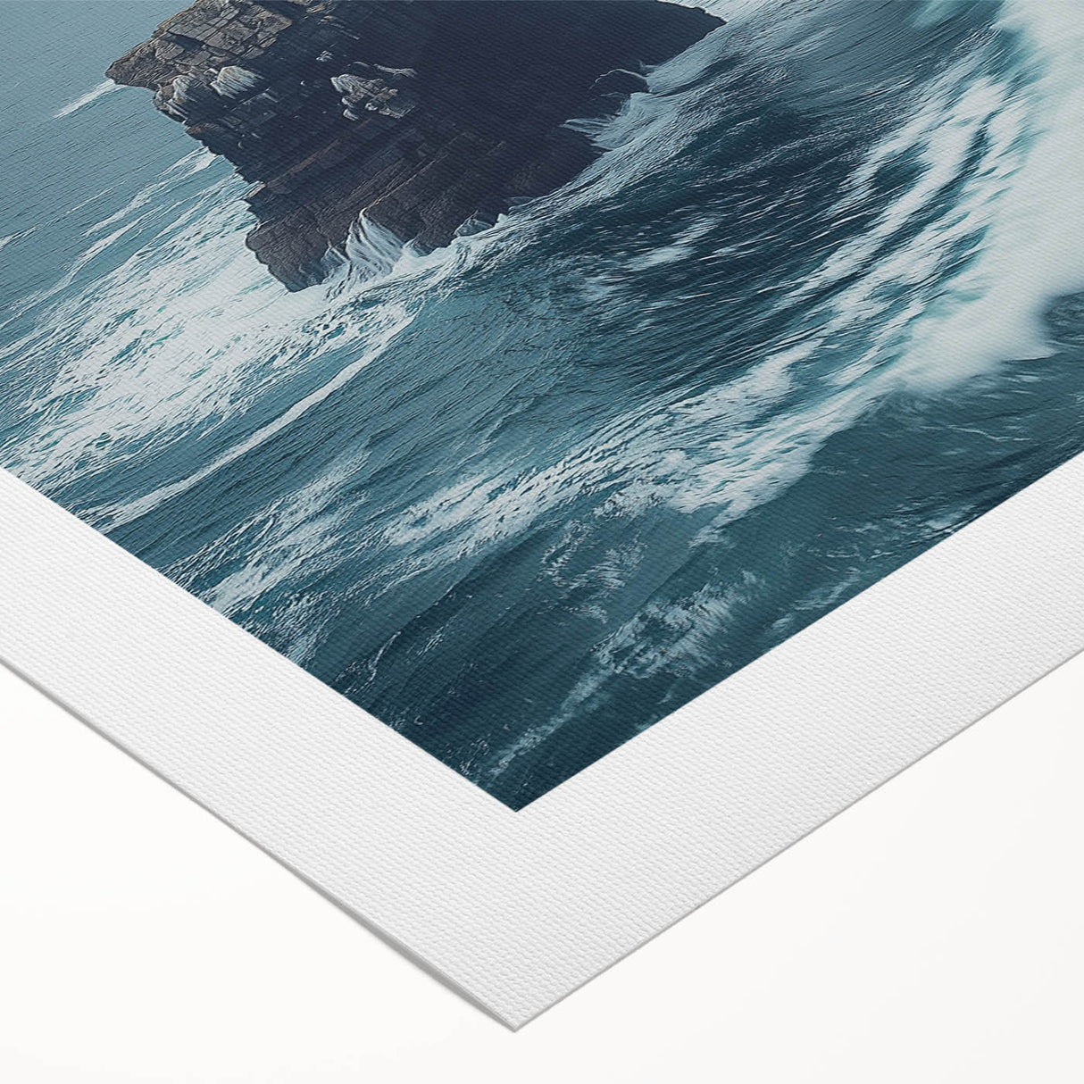Stunning rolled canvas artwork depicting vibrant landscapes with dramatic cliffs, showcasing rich colors and intricate details, perfect for enhancing home decor.