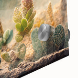 Close-up of a vibrant abstract floral wall art piece printed on acrylic glass, showcasing intricate details and rich colors, perfect for modern decor.