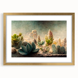 Abstract floral wall art framed with a gold mat, showcasing vibrant colors and intricate patterns, perfect for enhancing modern home decor aesthetics.