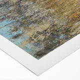 Abstract landscape wall art on rolled canvas, showcasing vibrant colors and dynamic shapes, ideal for modern decor. Packaged securely in a cardboard tube for delivery.