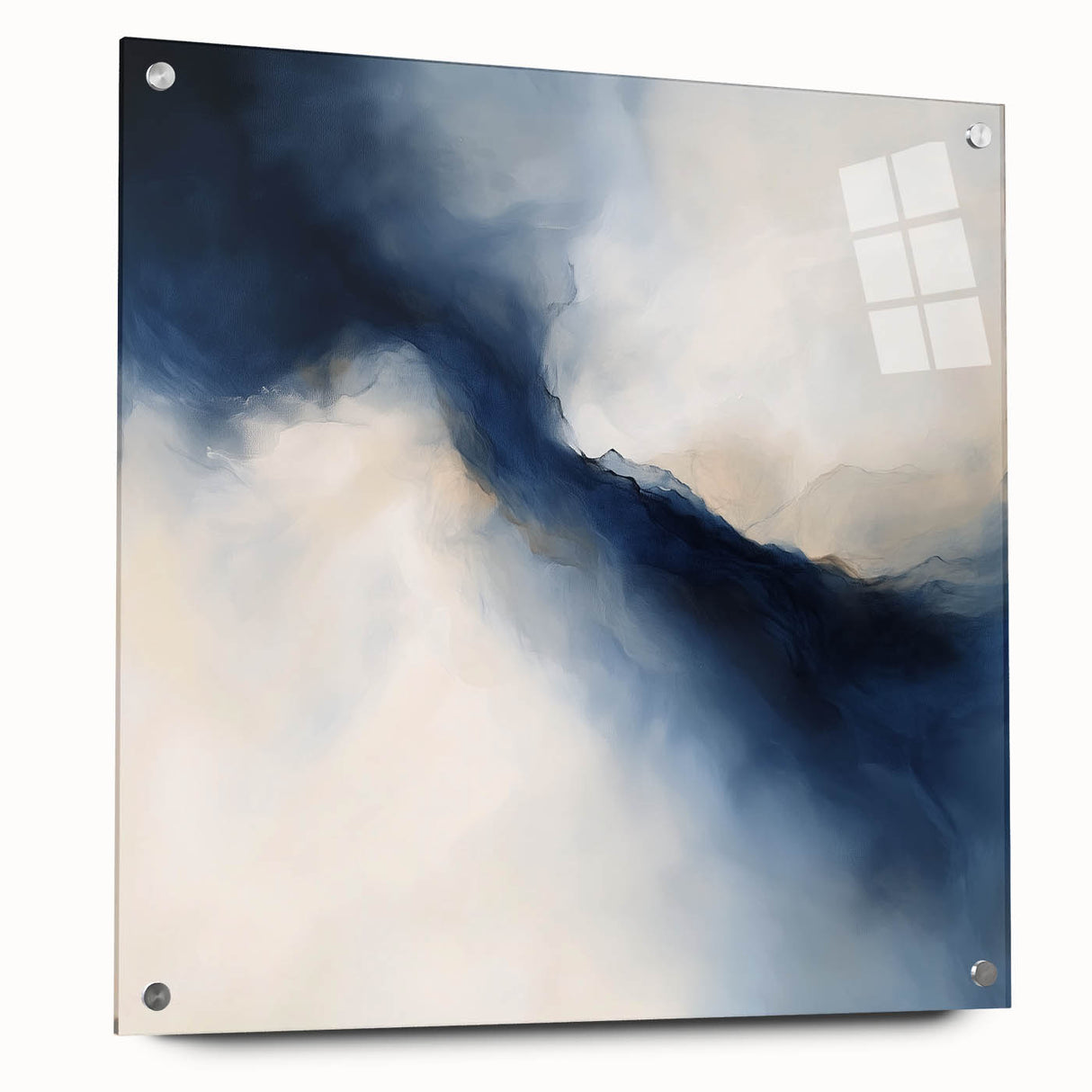 Modern Abstract Wall Art – Blue Beige Flow for Contemporary Decor