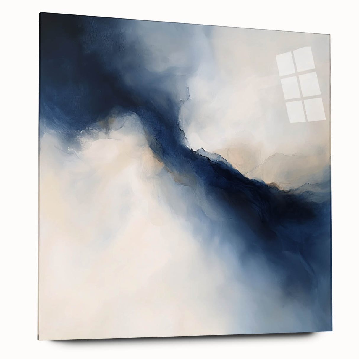 Modern Abstract Wall Art – Blue Beige Flow for Contemporary Decor