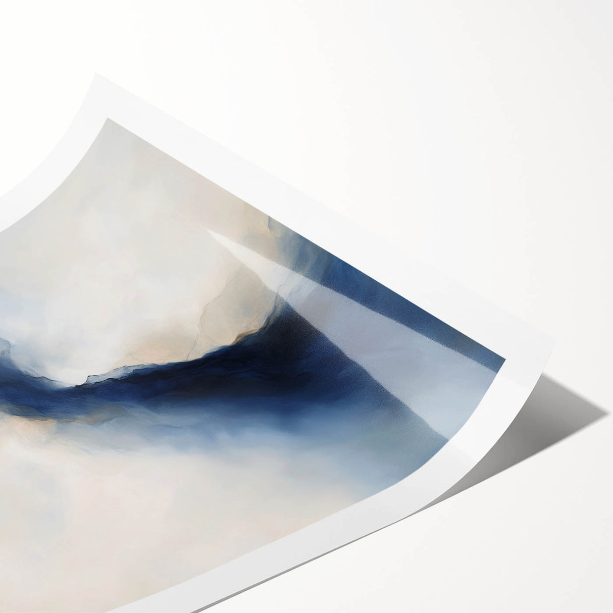Modern Abstract Wall Art – Blue Beige Flow for Contemporary Decor