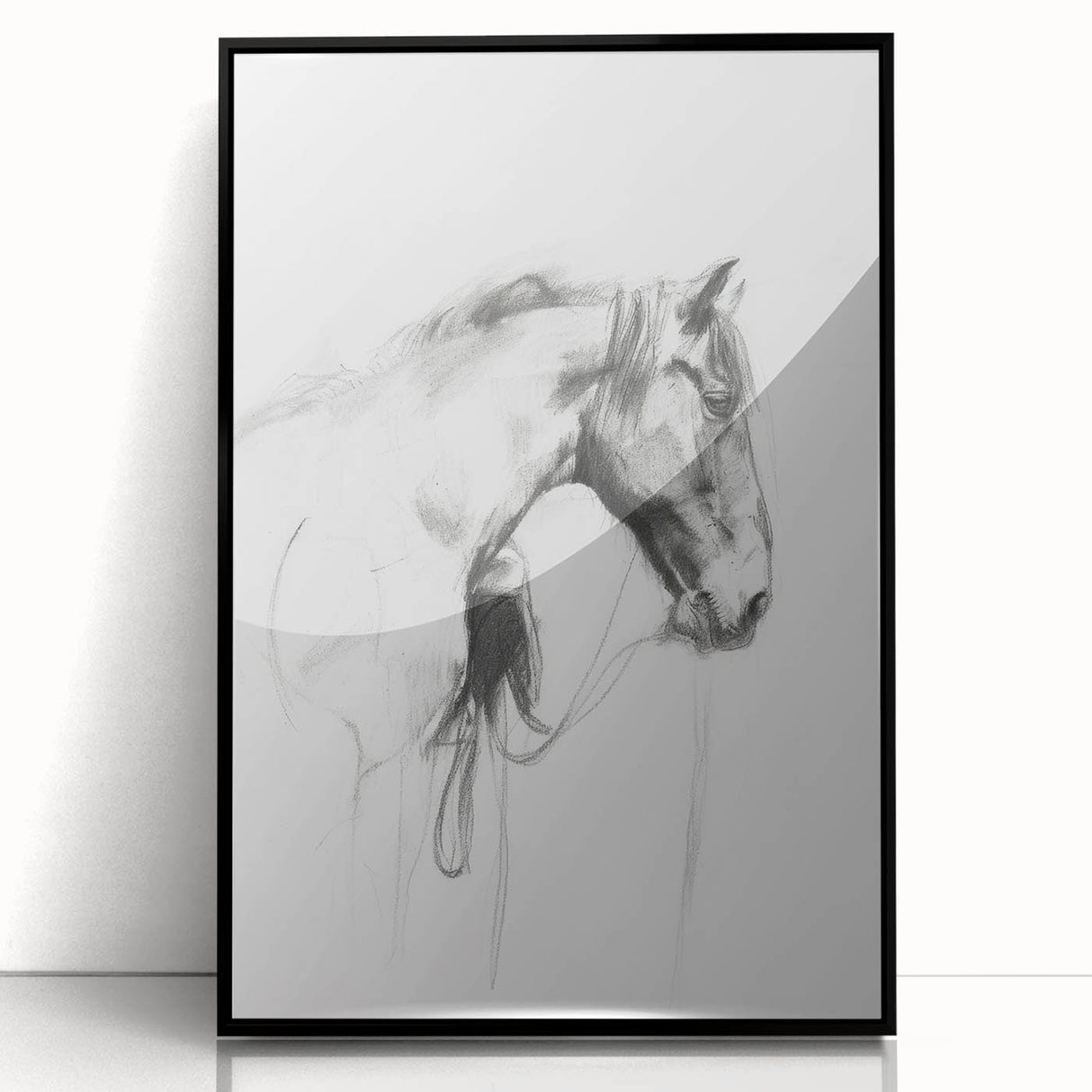 Framed acrylic wall art featuring a vibrant animal design in black and white, elegantly displayed against a sleek black frame, perfect for modern decor.