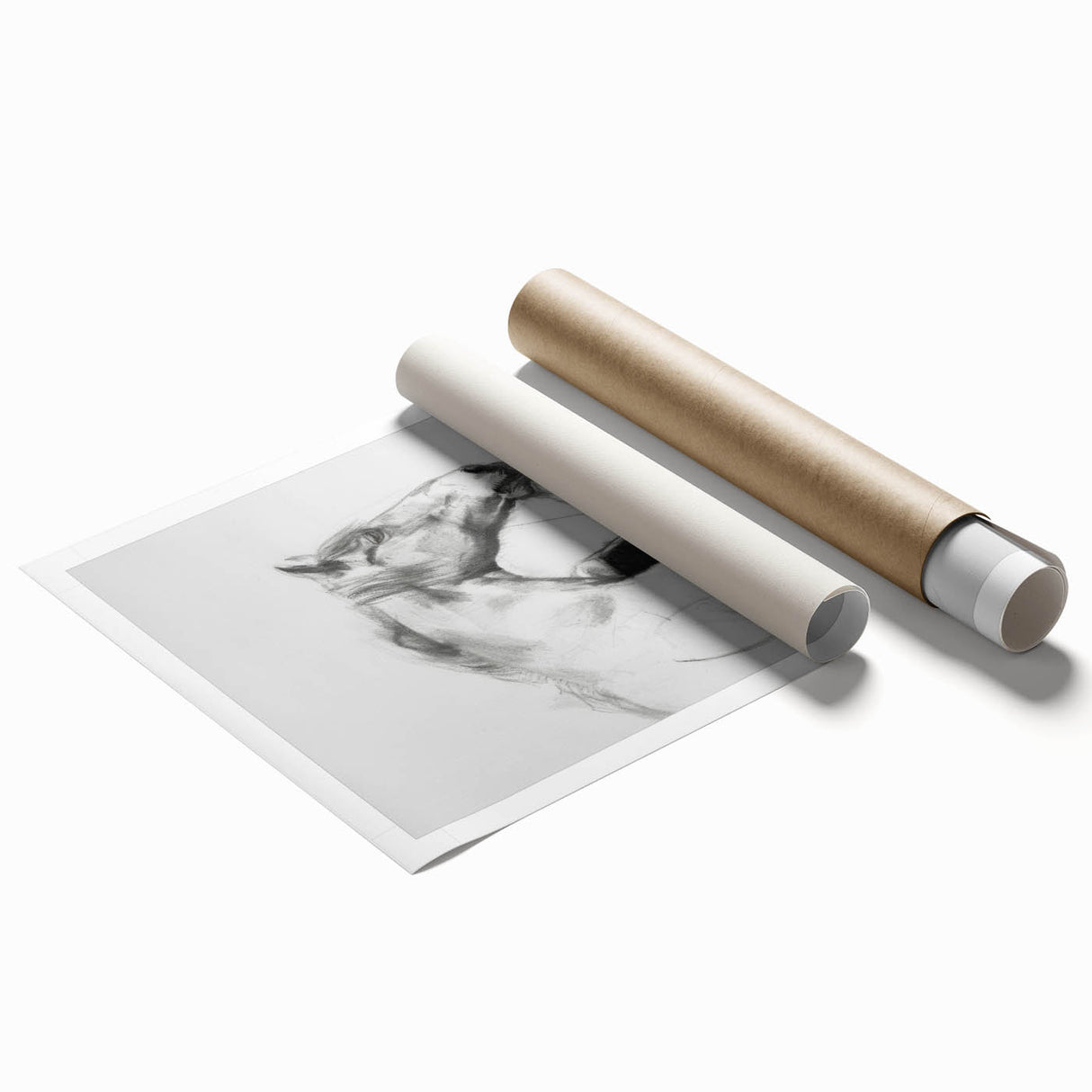 Rolled canvas print showcasing vibrant animal illustrations in a colorful, whimsical style, packaged securely in a cardboard tube for safe shipping and display. Ideal for animal lovers and unique home decor enthusiasts.