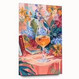 Large abstract wall art on acrylic glass depicting vibrant, swirling colors, ideal for bedroom or dining room decor.