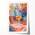 Extra large rolled print featuring vibrant floral designs, ideal for dining room wall art.