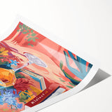 Extra large wall art featuring black line art flowers on a white background, ideal for large living room decor.