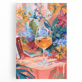 Large black and white stretched canvas featuring assorted kitchen utensils, ideal for kitchen wall art.