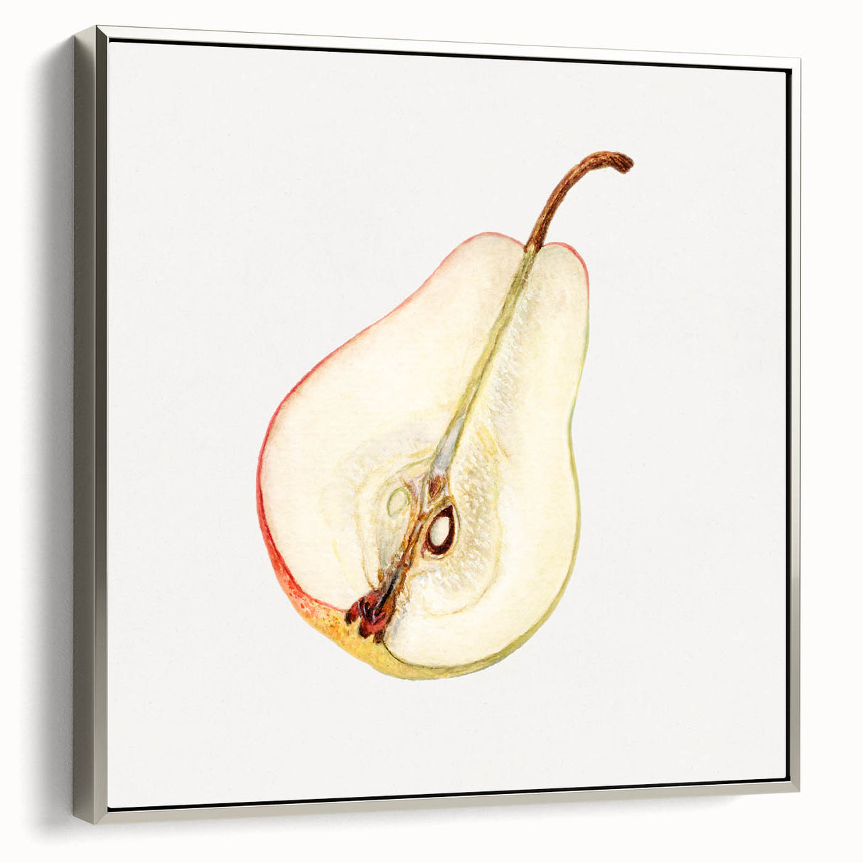 Landscape art painting of colorful fruits on black background, vintage poster style, framed canvas, ideal for kitchen decor.