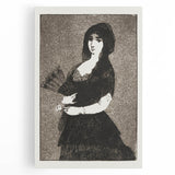 Impressionism Wall Art - Mysterious Woman in Black - Classic Art Etching Print