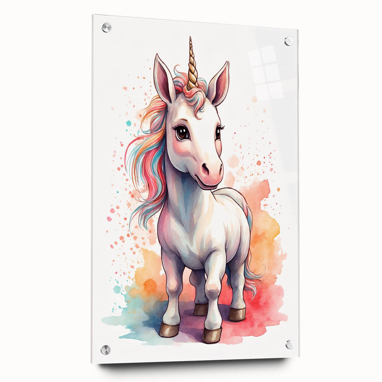 Magical Unicorn Watercolor Print - Personalized Kids Art