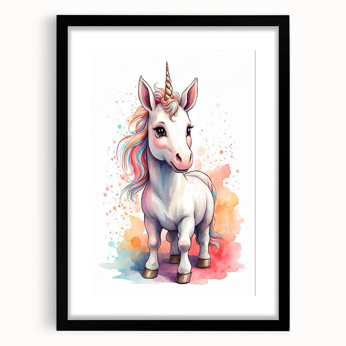 Magical Unicorn Watercolor Print - Personalized Kids Art