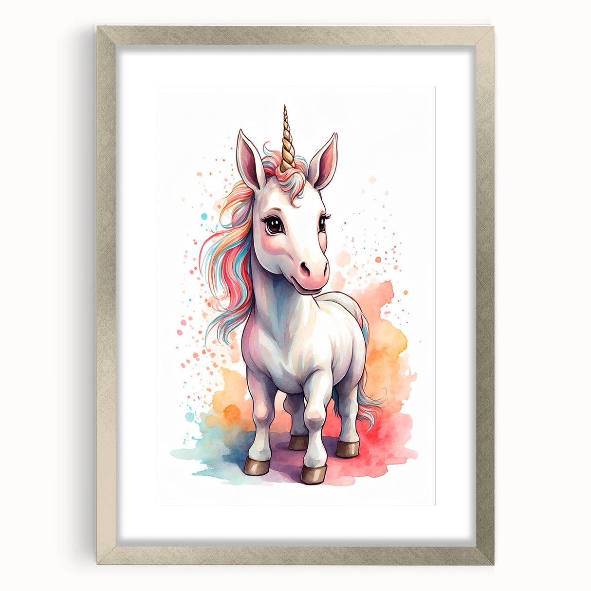 Magical Unicorn Watercolor Print - Personalized Kids Art
