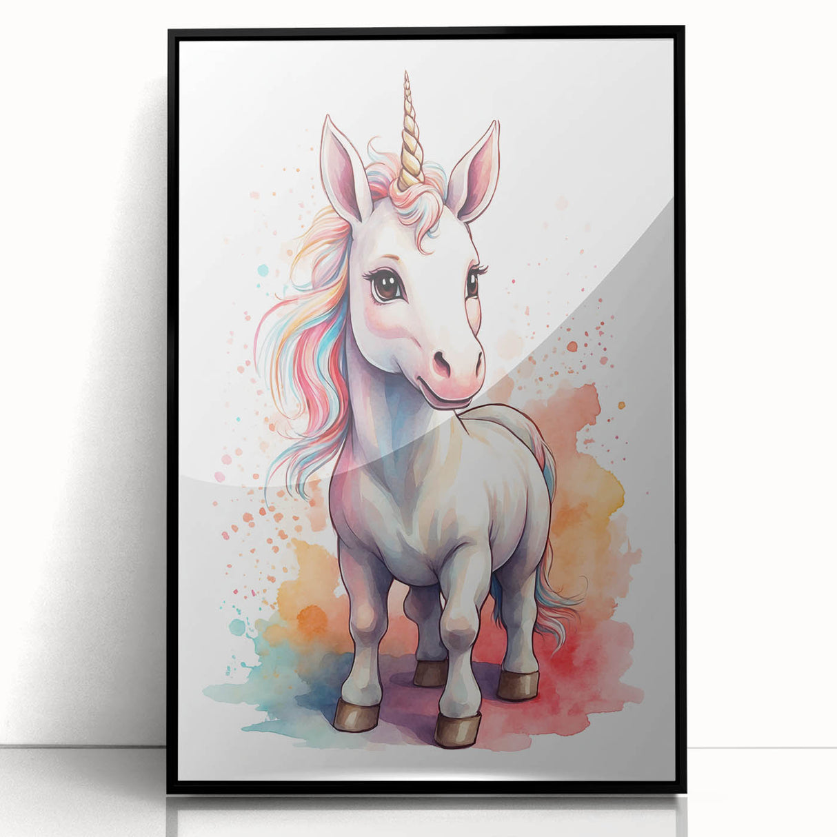 Magical Unicorn Watercolor Print - Personalized Kids Art