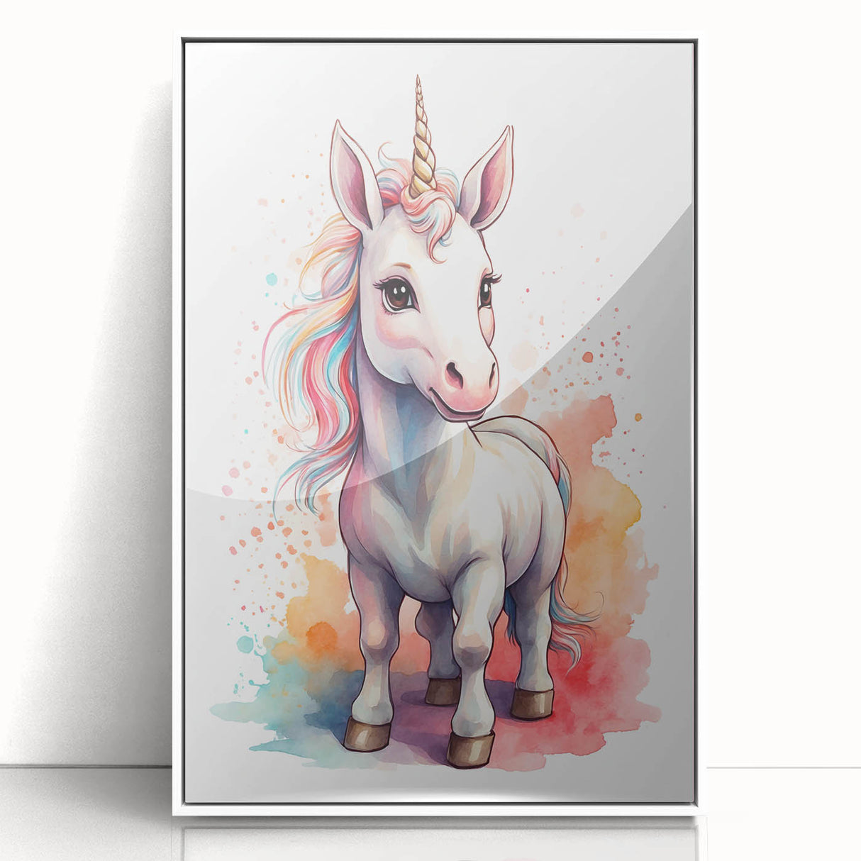 Magical Unicorn Watercolor Print - Personalized Kids Art