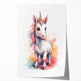 Magical Unicorn Watercolor Print - Personalized Kids Art