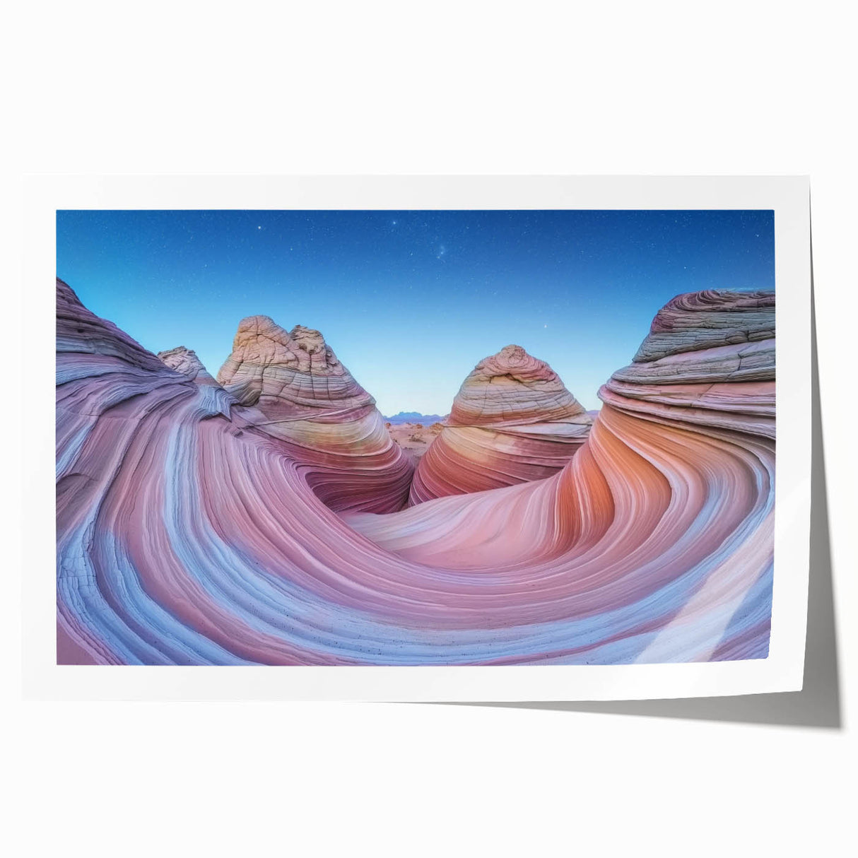 Vibrant landscape print showcasing majestic canyons in rich earth tones, beautifully rolled for easy display and shipping, perfect for home decor enthusiasts.
