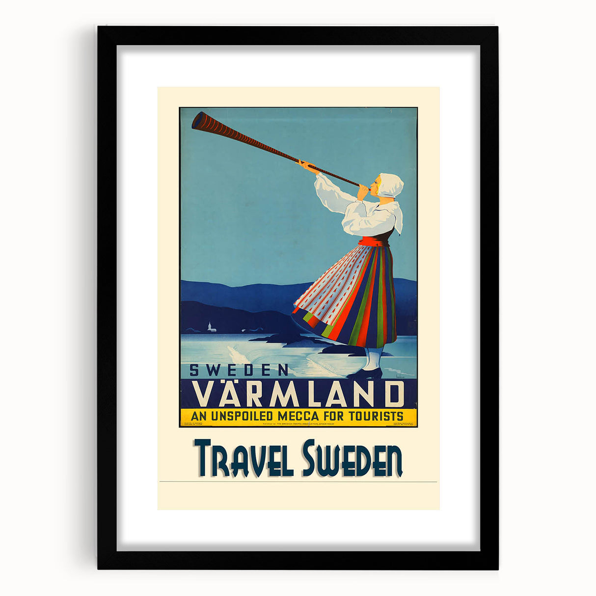 Retro Sweden Travel Poster – Vintage Värmland Art Print