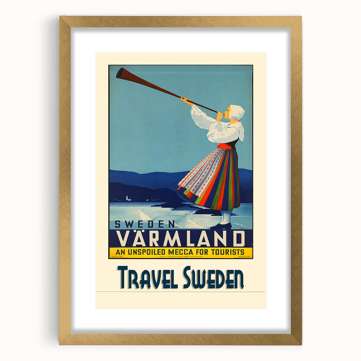Retro Sweden Travel Poster – Vintage Värmland Art Print