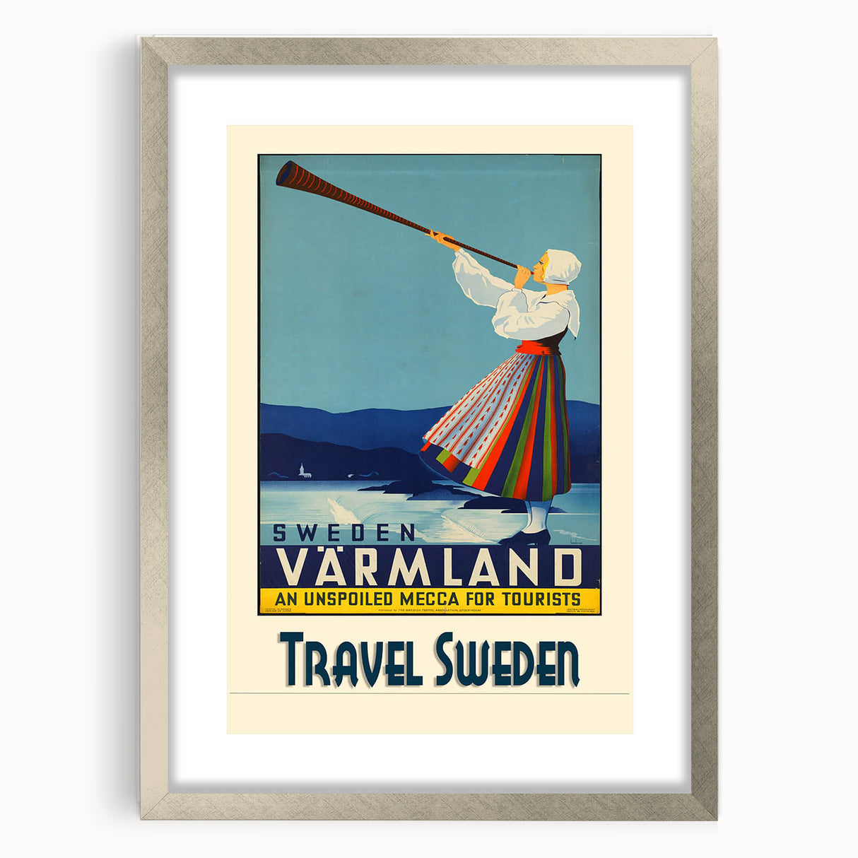 Retro Sweden Travel Poster – Vintage Värmland Art Print
