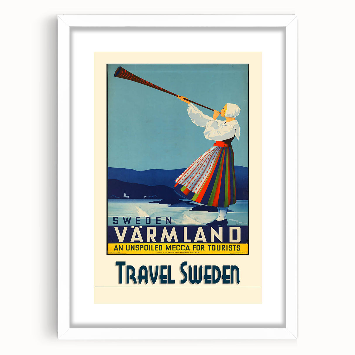 Retro Sweden Travel Poster – Vintage Värmland Art Print