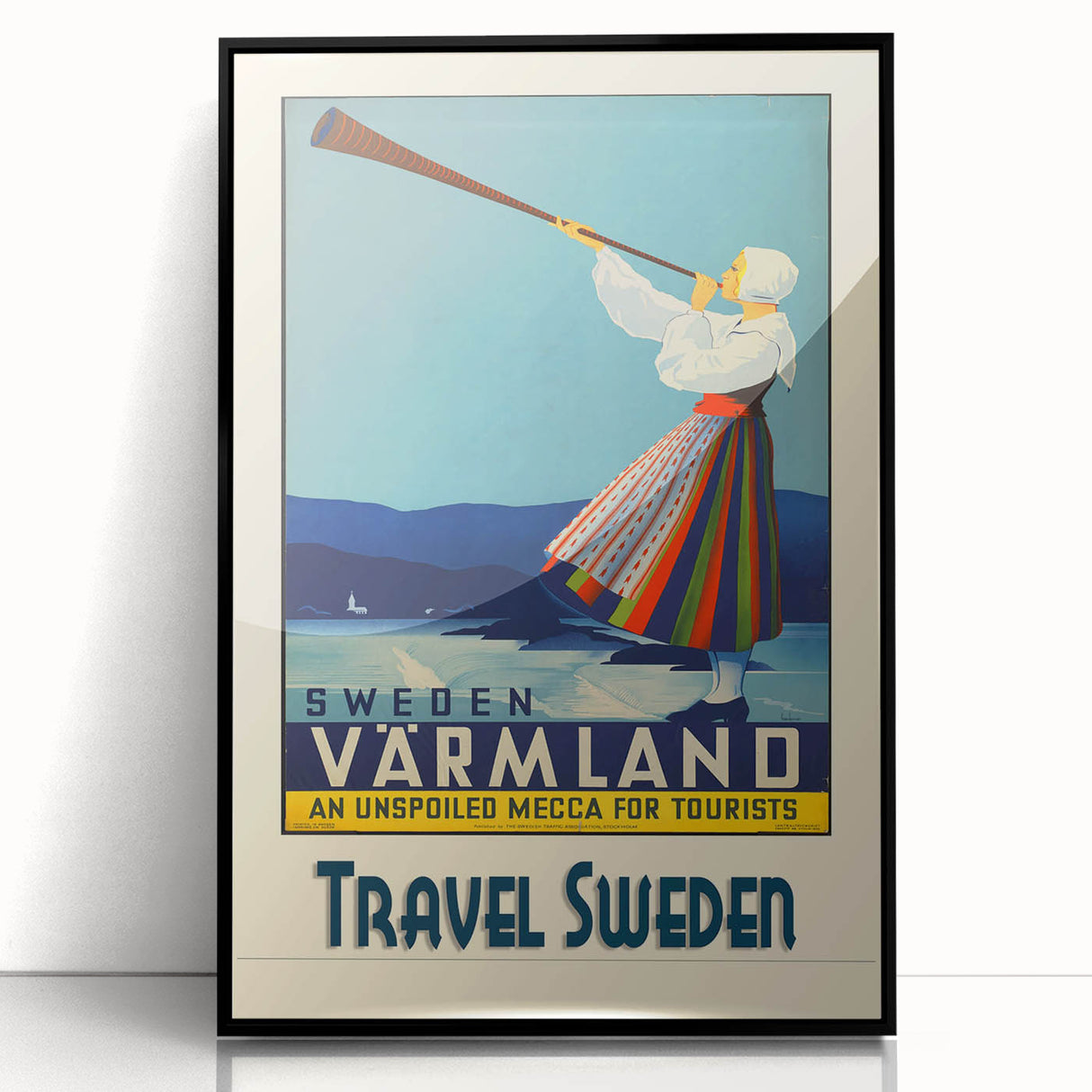 Retro Sweden Travel Poster – Vintage Värmland Art Print