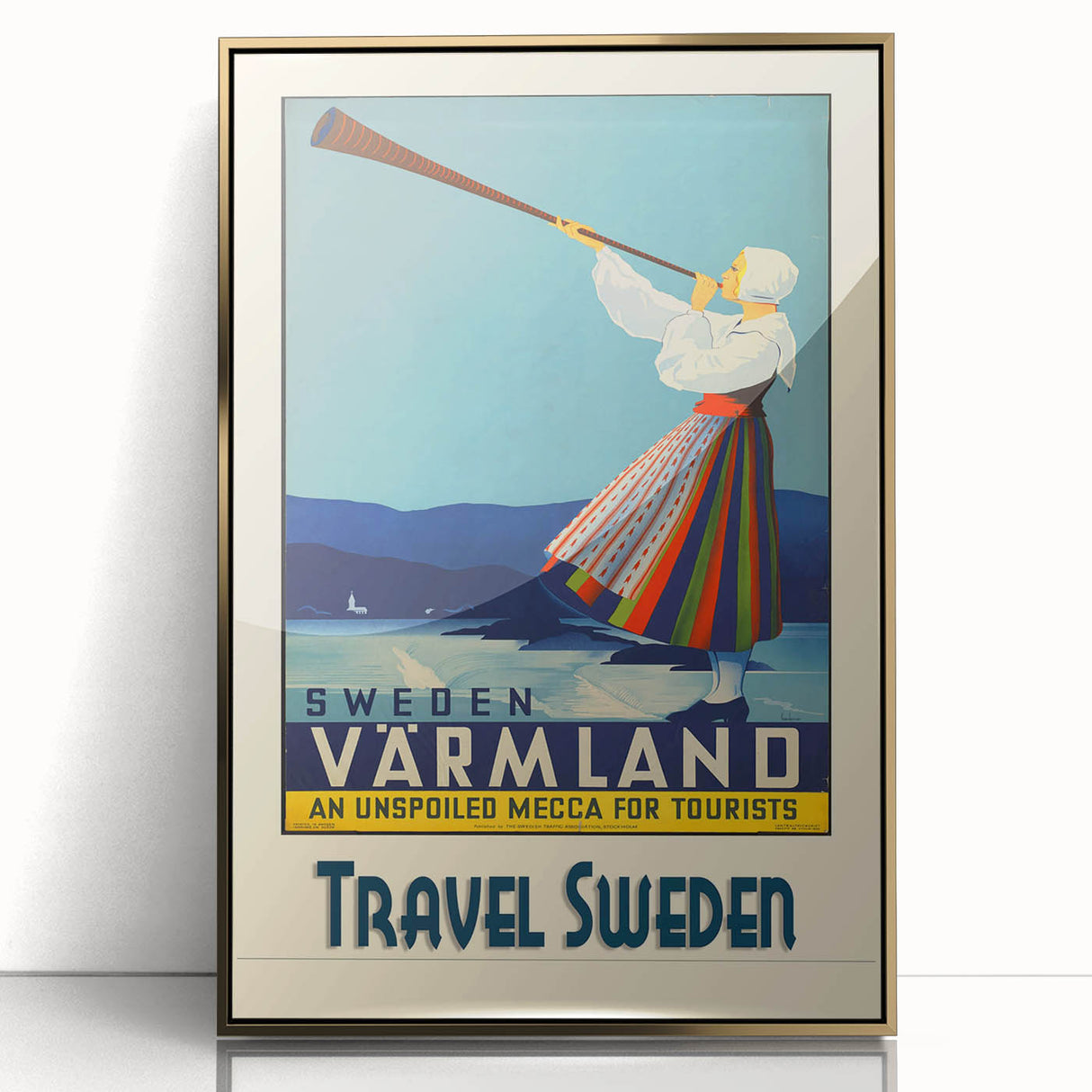 Retro Sweden Travel Poster – Vintage Värmland Art Print