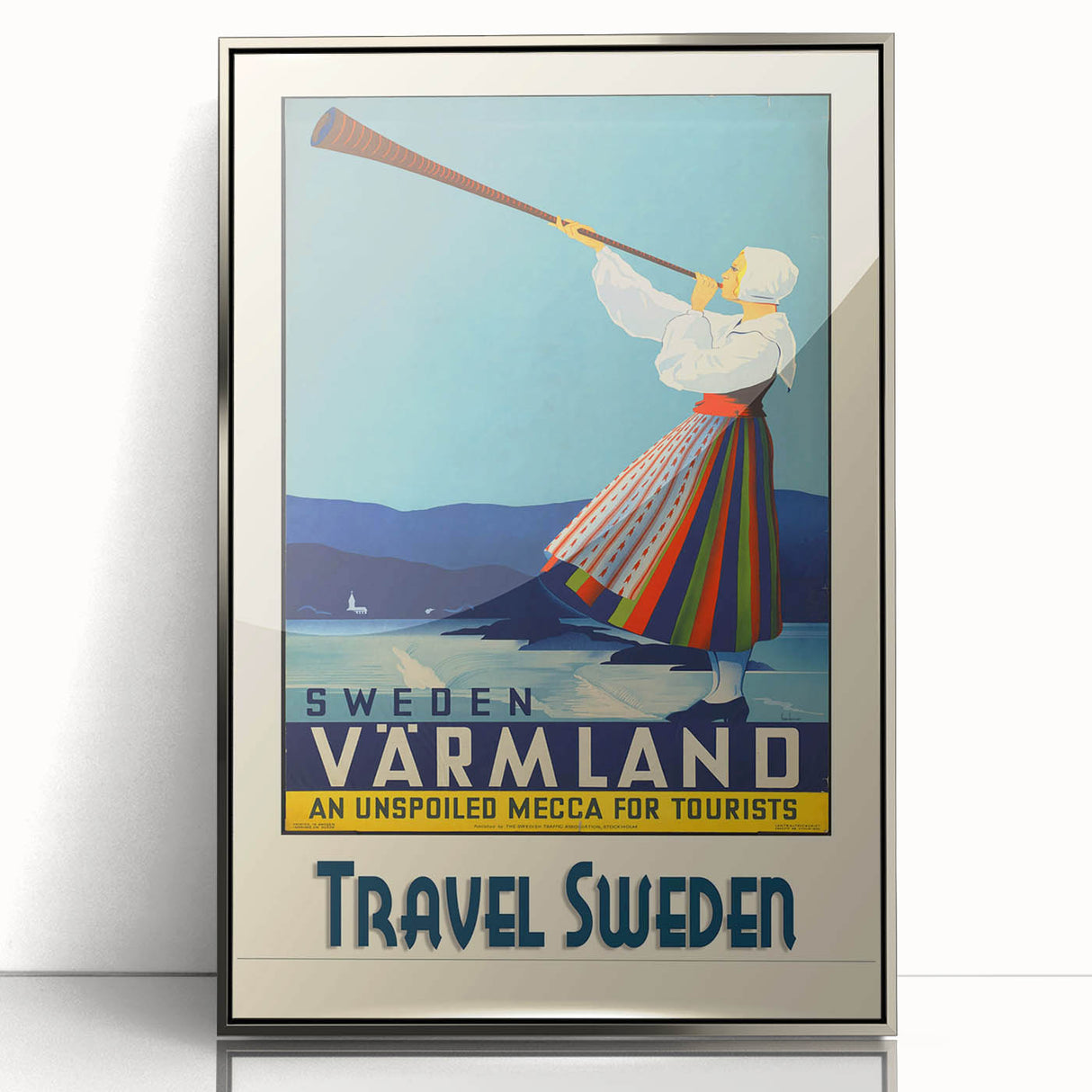 Retro Sweden Travel Poster – Vintage Värmland Art Print