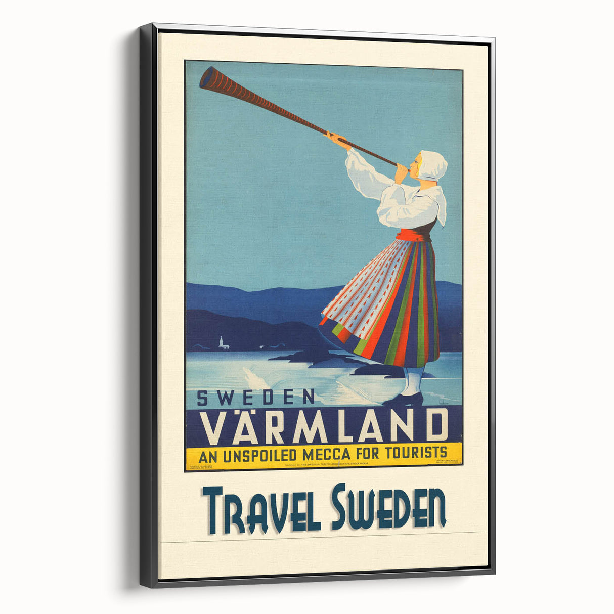 Retro Sweden Travel Poster – Vintage Värmland Art Print