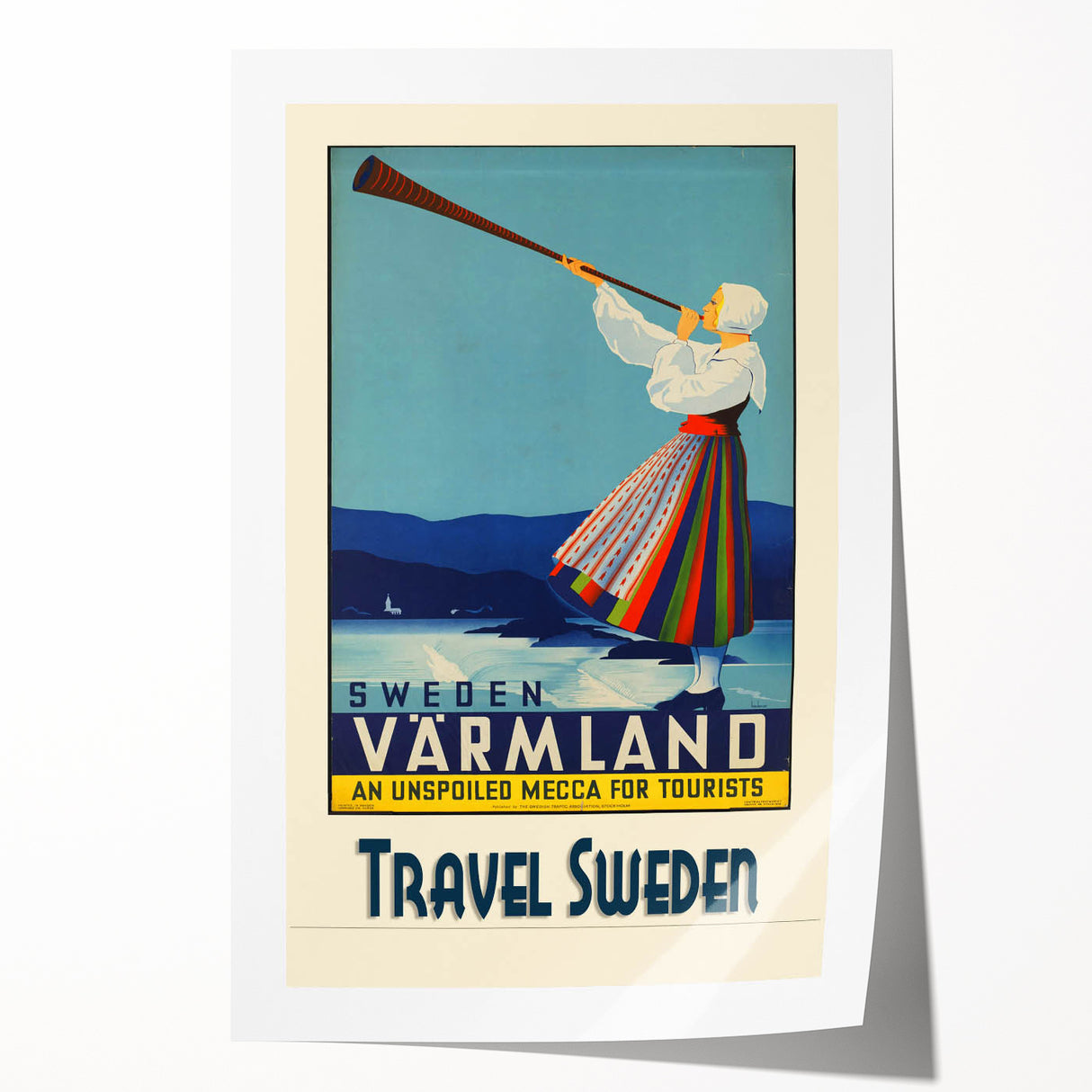 Retro Sweden Travel Poster – Vintage Värmland Art Print
