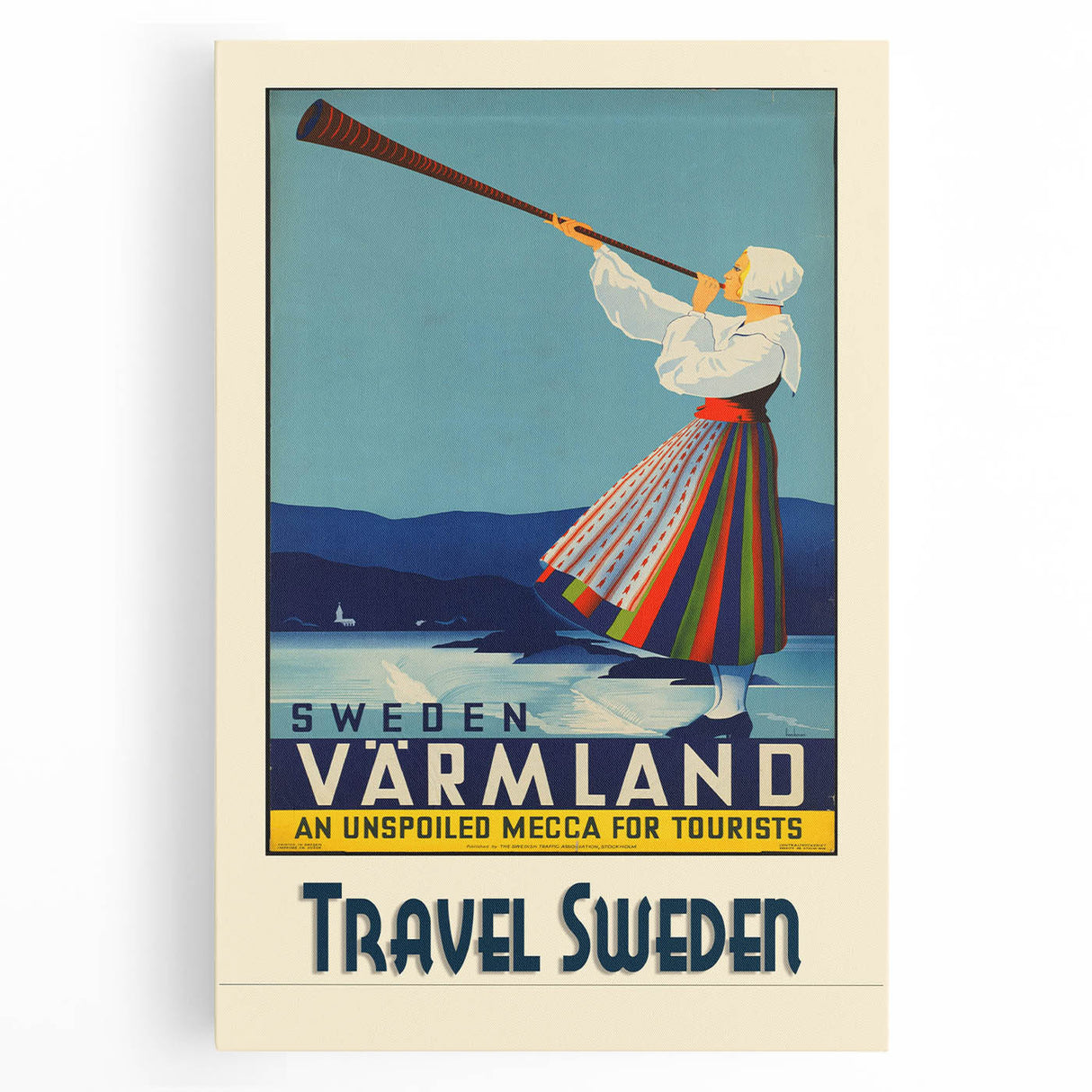 Retro Sweden Travel Poster – Vintage Värmland Art Print