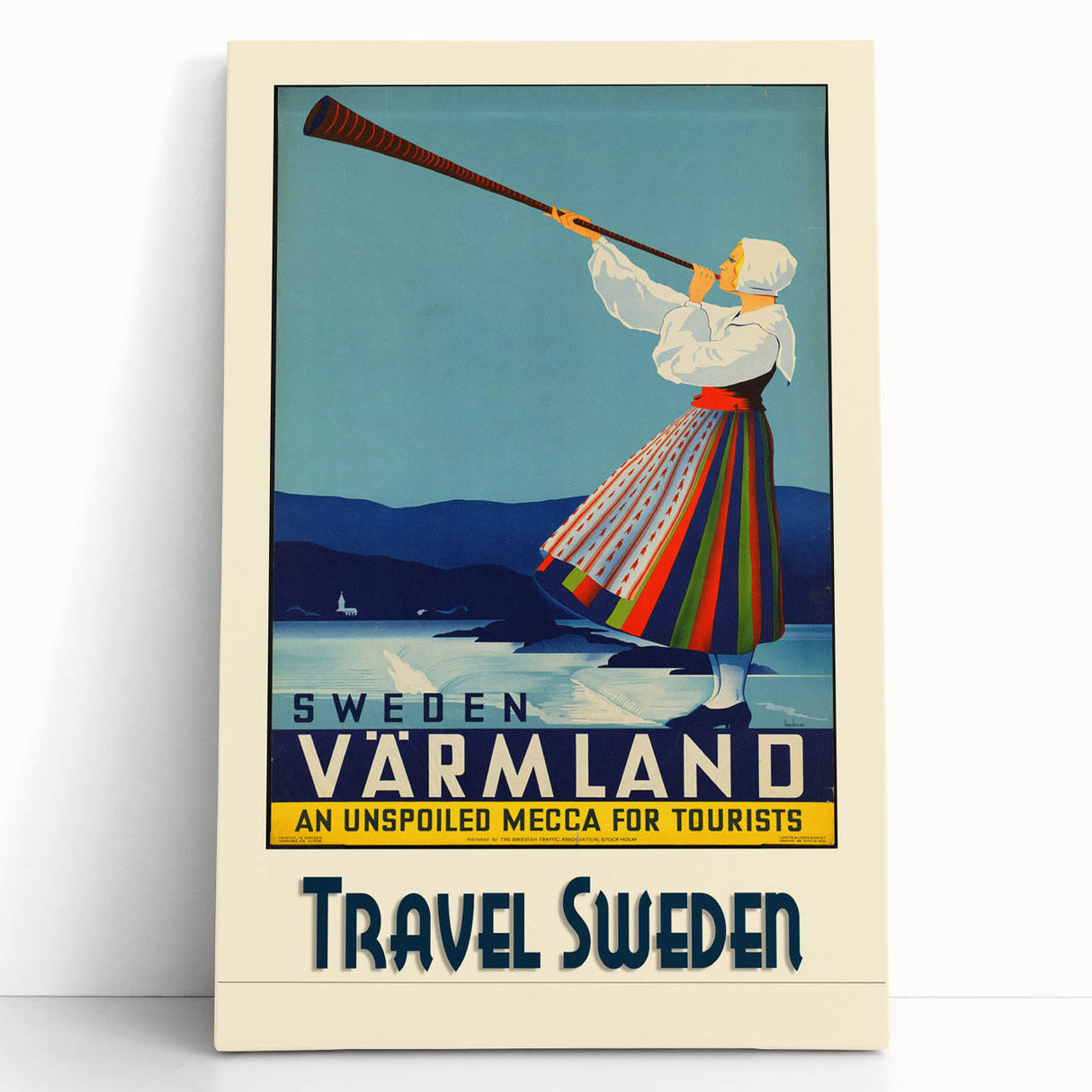 Retro Sweden Travel Poster – Vintage Värmland Art Print