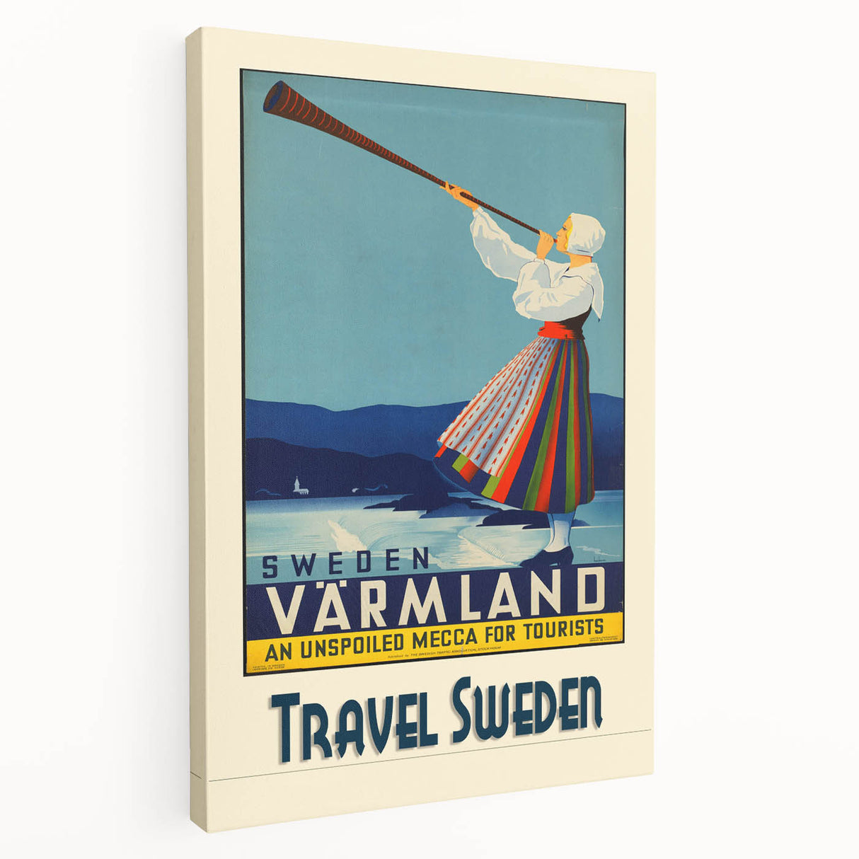 Retro Sweden Travel Poster – Vintage Värmland Art Print