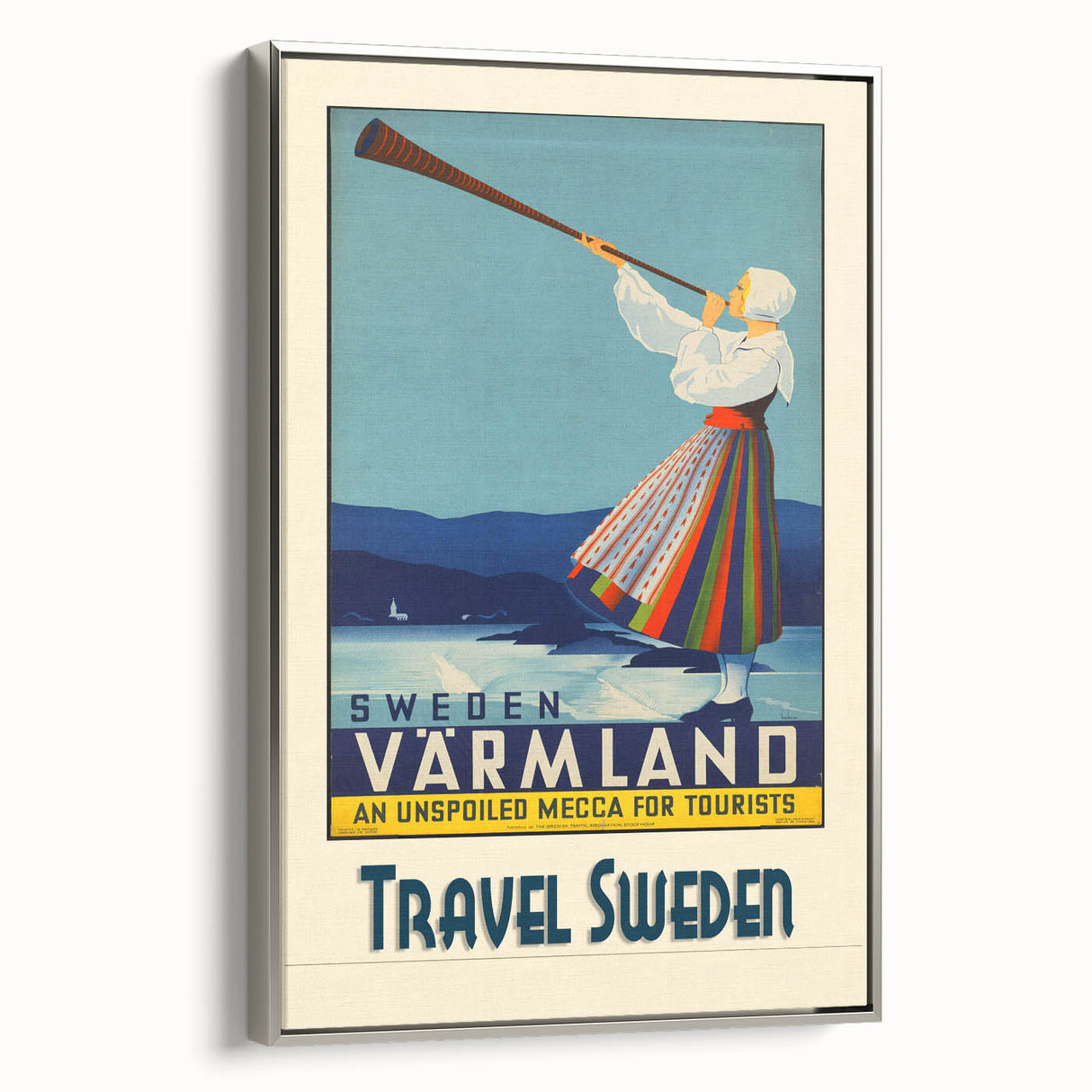Retro Sweden Travel Poster – Vintage Värmland Art Print