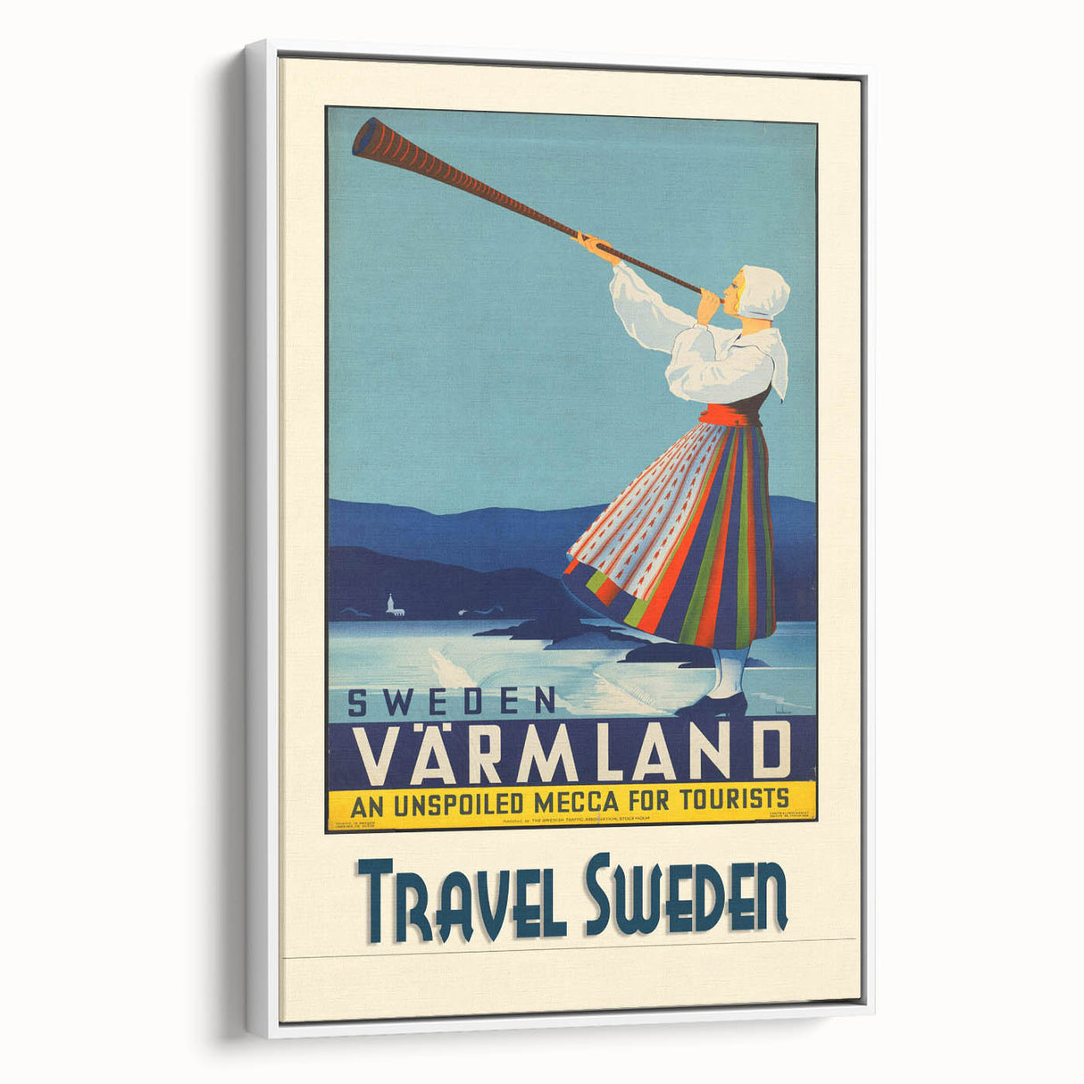 Retro Sweden Travel Poster – Vintage Värmland Art Print