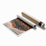 Extra large rolled print featuring a detailed floral design in warm autumn tones, ideal for classy bathroom wall art.