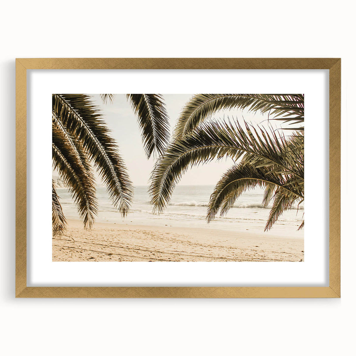 Extra large abstract art print with textured gold and blue tones on a framed canvas, ideal for living room decor.