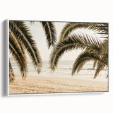 Vintage poster art on framed canvas, depicting a colorful summer scene, ideal for extra large living room wall.