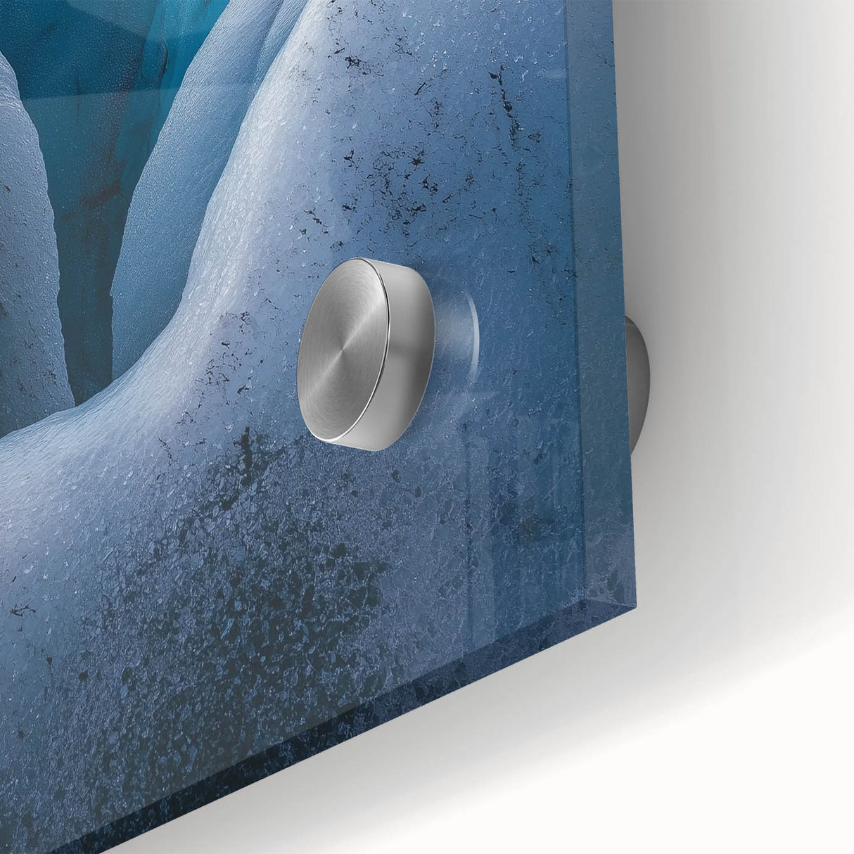 Close-up of a vibrant acrylic landscape depicting dramatic cliffs and ocean waves, showcasing intricate details and rich colors, perfect for home decor.
