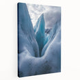 Vibrant stretched canvas artwork depicting a breathtaking cliff landscape under a clear blue sky, showcasing intricate details and rich colors, perfect for home decor.