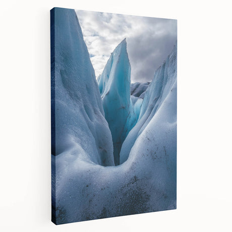 Vibrant stretched canvas artwork depicting a breathtaking cliff landscape under a clear blue sky, showcasing intricate details and rich colors, perfect for home decor.