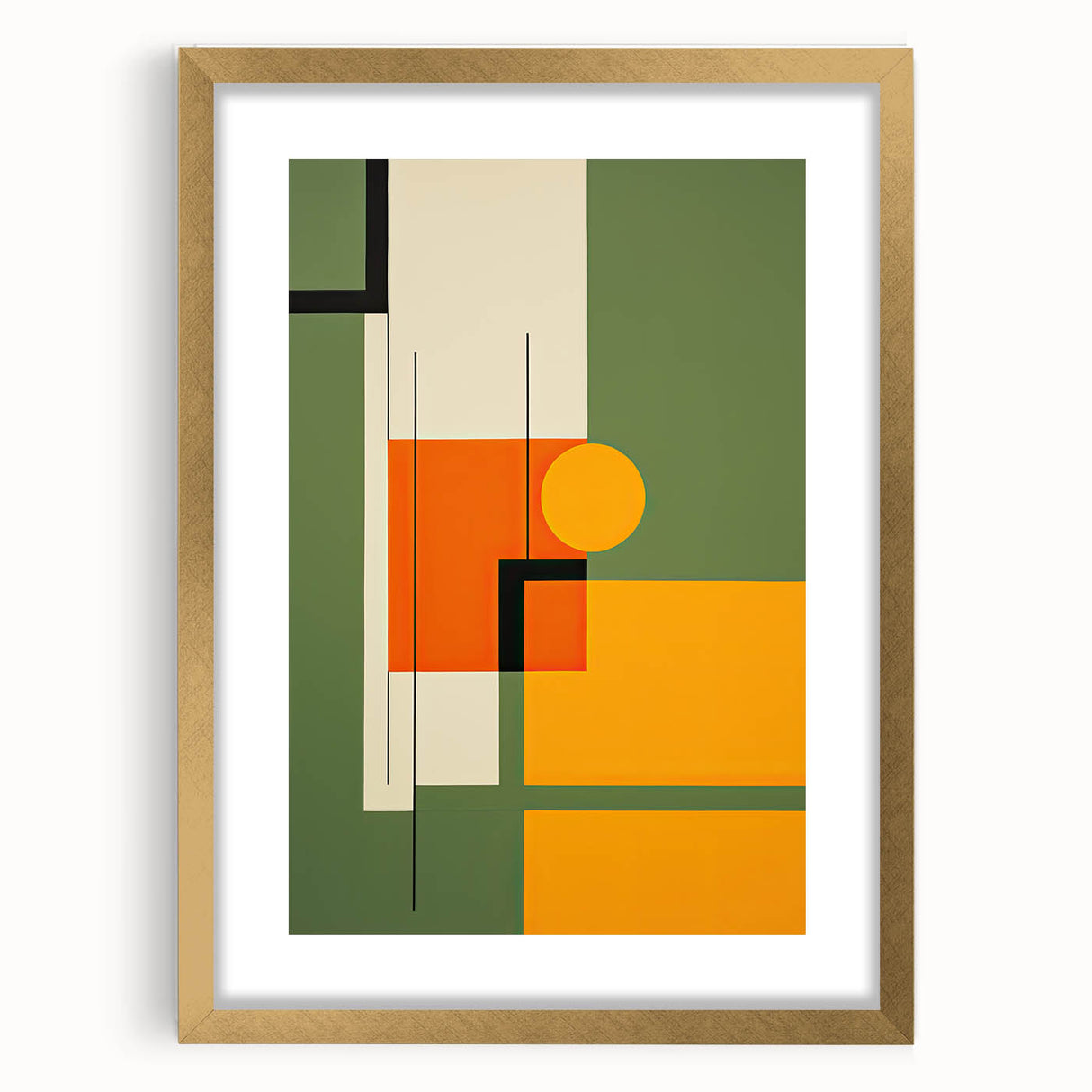 Canvas Art for Dining Area – Geometric Framed Wall Decor